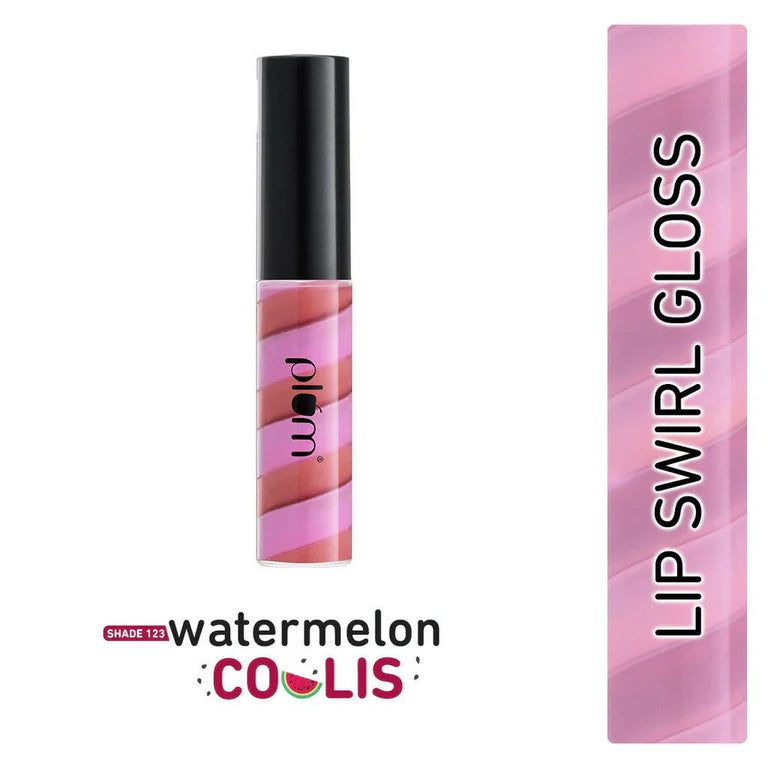 Plum Soft Swirl Lip Gloss 3 Shades In 1 & 123 Watermelon Coulis - 2 ml