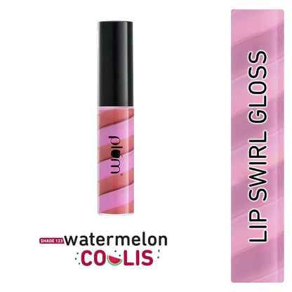 Plum Soft Swirl Lip Gloss 3 Shades In 1 & 123 Watermelon Coulis - 2 ml