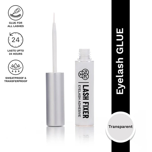 PAC Studio Lash Fixer Eyelash Adhesive Transparent - 24H Hold, Quick Drying, Waterproof, Ultra Thin Brush - 5 ml