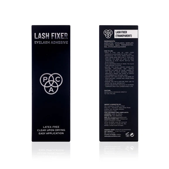 PAC Studio Lash Fixer Eyelash Adhesive Transparent - 24H Hold, Quick Drying, Waterproof, Ultra Thin Brush - 5 ml