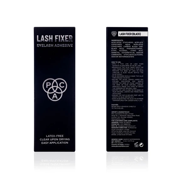 PAC Studio Lash Fixer Eyelash Adhesive Black - 24H Hold, Quick Drying, Waterproof, Ultra Thin Brush - 5 ml