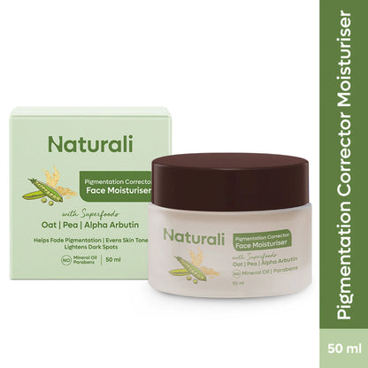 Naturali Pigmentation Corrector Moisturiser with Superfoods Oat, Pea & Alpha Arbutin - 50 ml