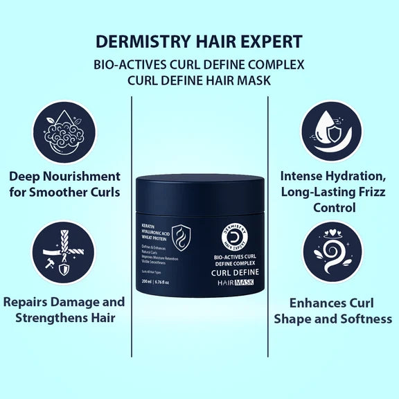 Dermistry Bio Actives Curl Define Complex Curl Defining Retention Enhancement Mask & Serum - combo