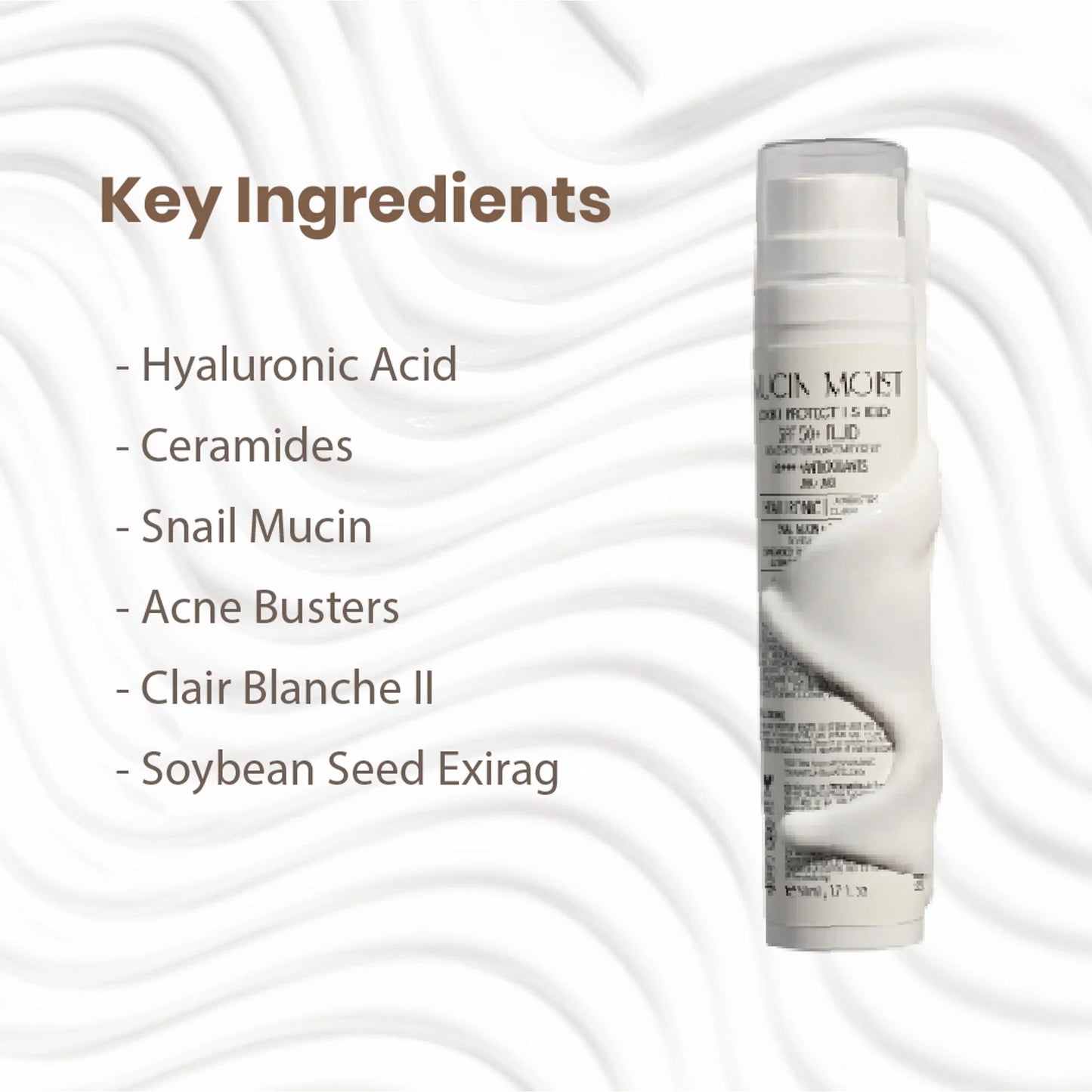 Personal Touch Skincare Mucin Moist Fluid Sunscreen SPF 50+ PA+++ UVA/UVB To Minimizes Pores - 50 ml