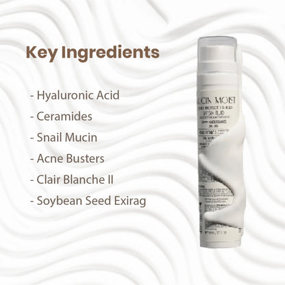 Personal Touch Skincare Mucin Moist Fluid Sunscreen SPF 50+ PA+++ UVA/UVB To Minimizes Pores - 50 ml