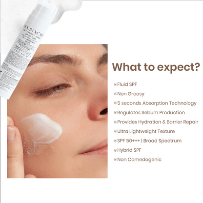 Personal Touch Skincare Mucin Moist Fluid Sunscreen SPF 50+ PA+++ UVA/UVB To Minimizes Pores - 50 ml