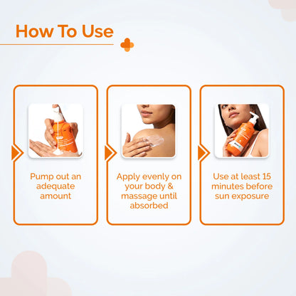 The Derma Co 1% Hyaluronic Moisturizing Sunscreen Body Lotion SPF 50 PA++++ - 200 ml
