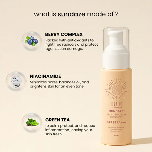 BiE Sundaze Natural Sunscreen SPF 35 PA+++ with Niacinamide - 50 ml