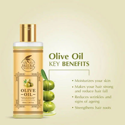 Skiura Nature Olive Oil For Anti Hair Fall, Thick Hair & Fast Hair Growth - 100 ml
