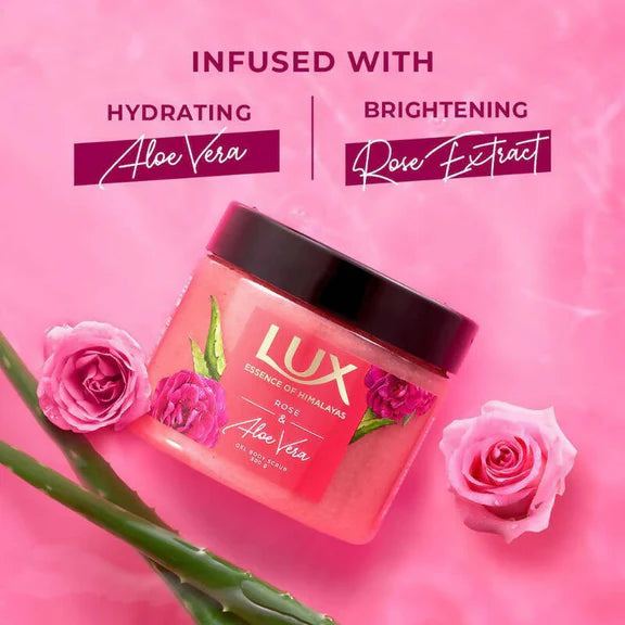 Lux Essence Of Himalayas Rose & Aloe Vera Gel Body Scrub - 300 gm
