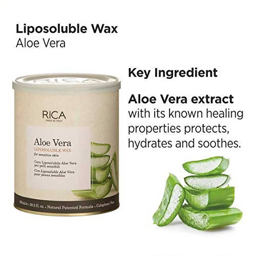 Rica Aloe Vera Liposoluable Hair Removal Wax Cream for Arms, Chest, Legs, Back, and Full Body - 800 ml