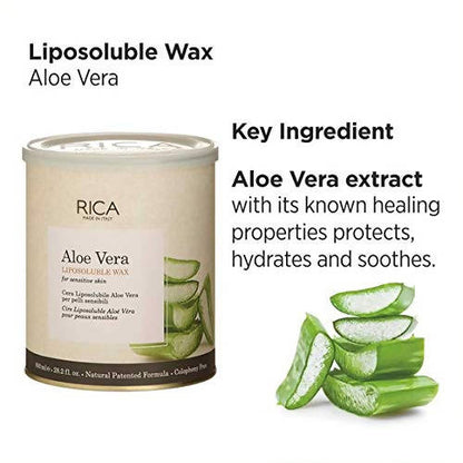 Rica Aloe Vera Liposoluable Hair Removal Wax Cream for Arms, Chest, Legs, Back, and Full Body - 800 ml