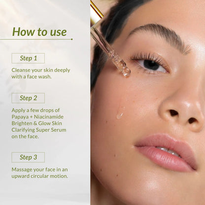 Lotus Botanicals Niacinamide & Papaya Brighten & Glow Skin Clarifying Super Serum - 14 ml