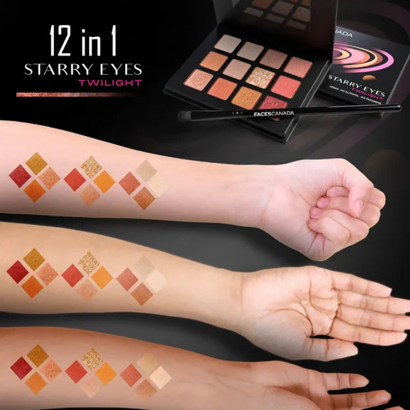 Faces Canada Starry Eyes Eye Shadow Palette - Twilight - 16 gm