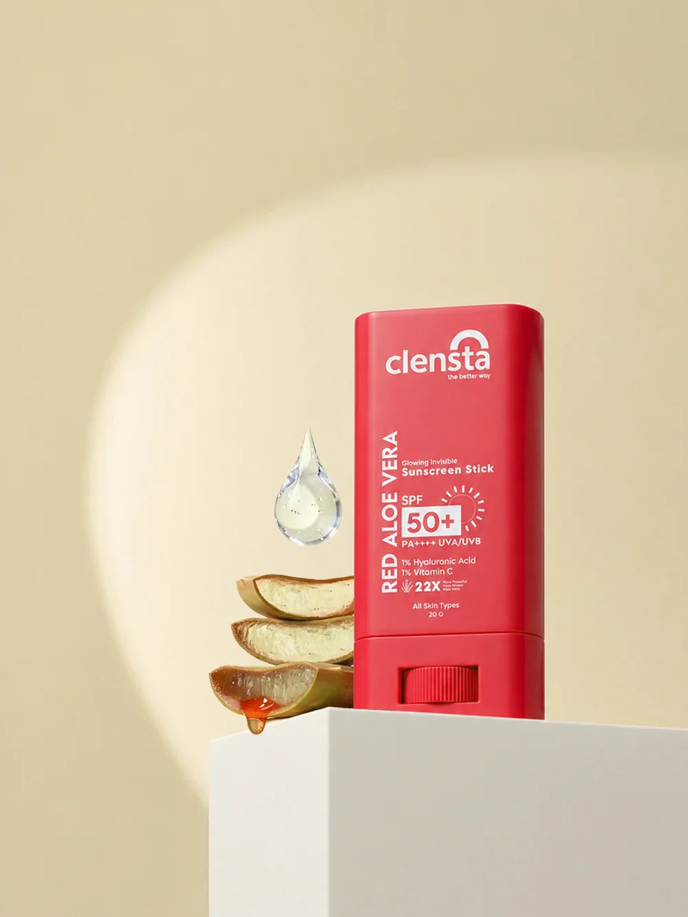 Red Aloe Vera Sun Stick With 1% Hyaluronic Acid & 1% Vitamin C