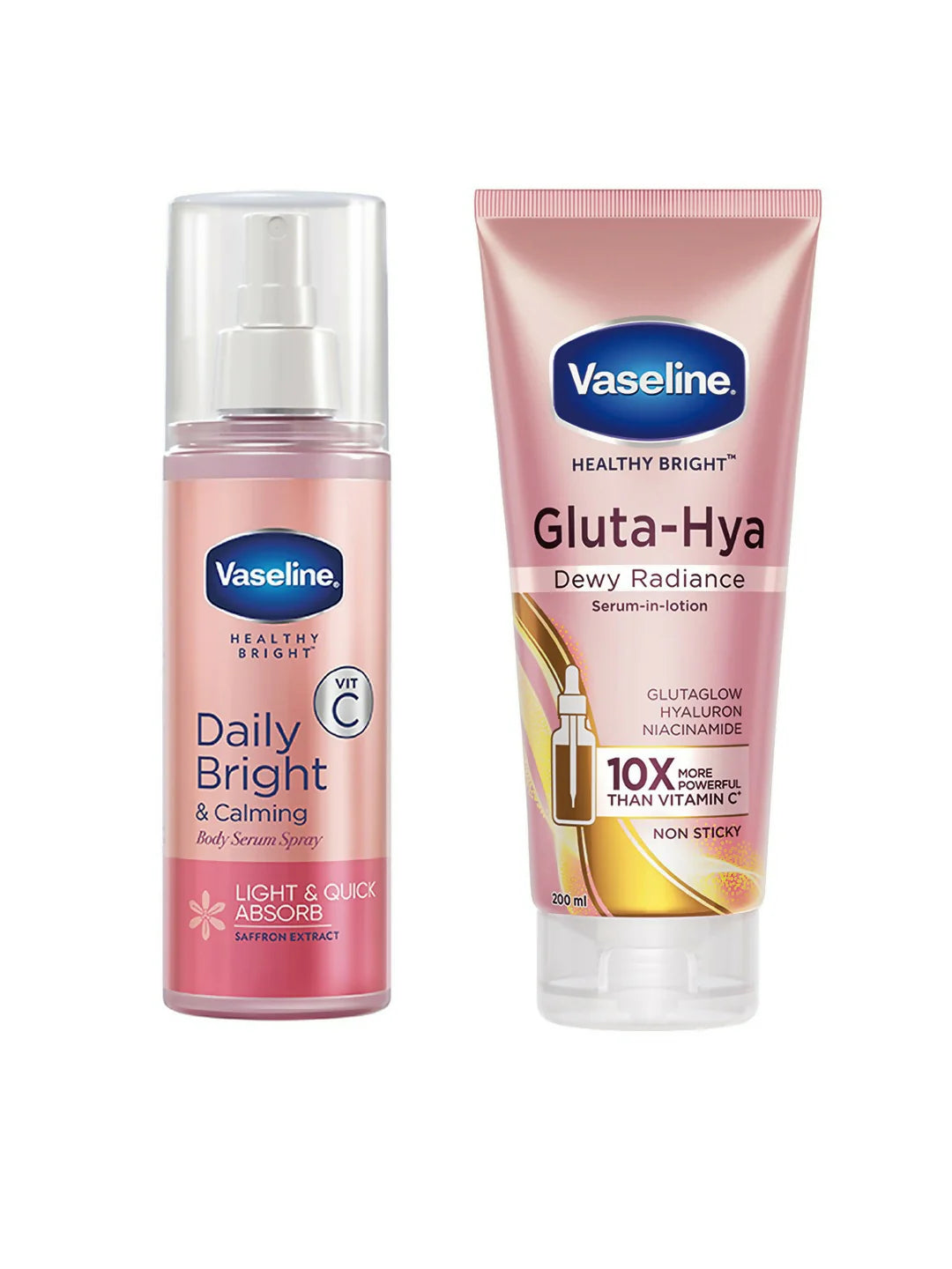 Vaseline Daily Hydration Combo - Gluta Hya Serum-In-Lotion & Daily Bright Body Serum Spray