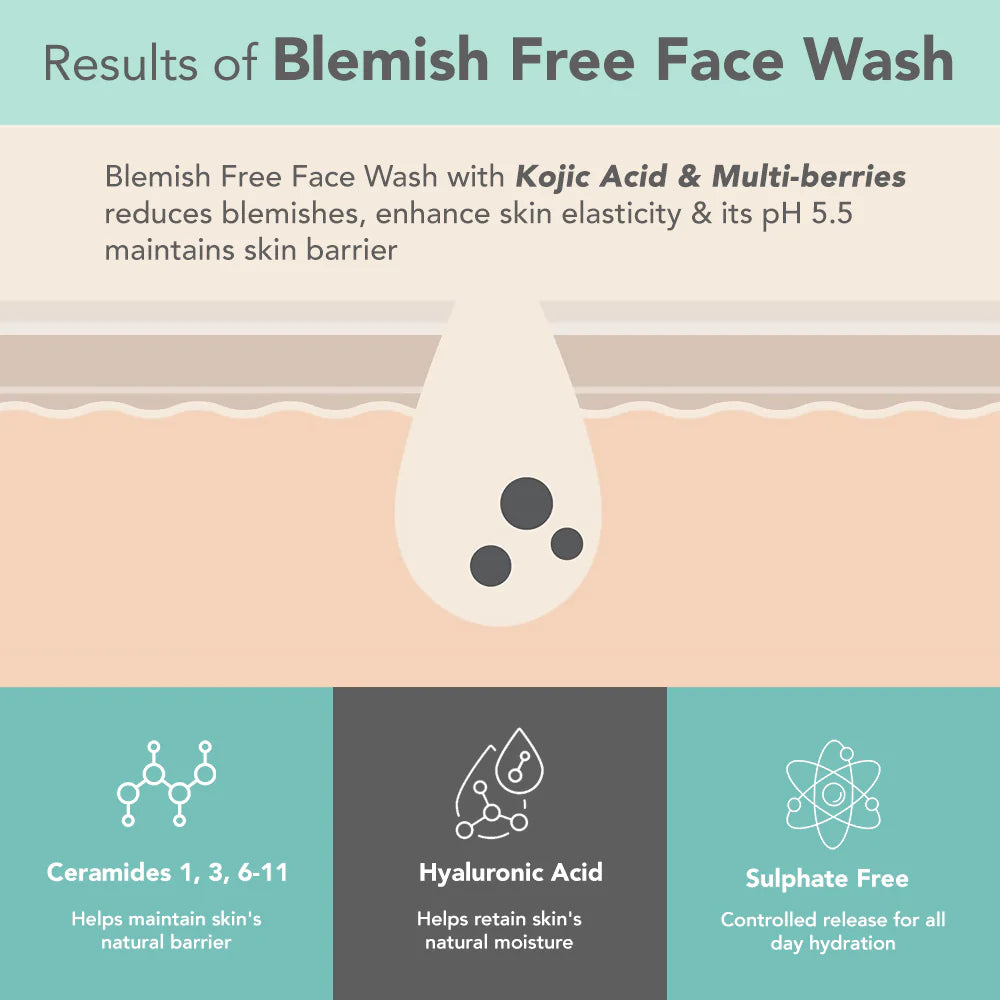 Lotus DermaBotanics Kojic acid + Multi berry Blemish - Free Facewash