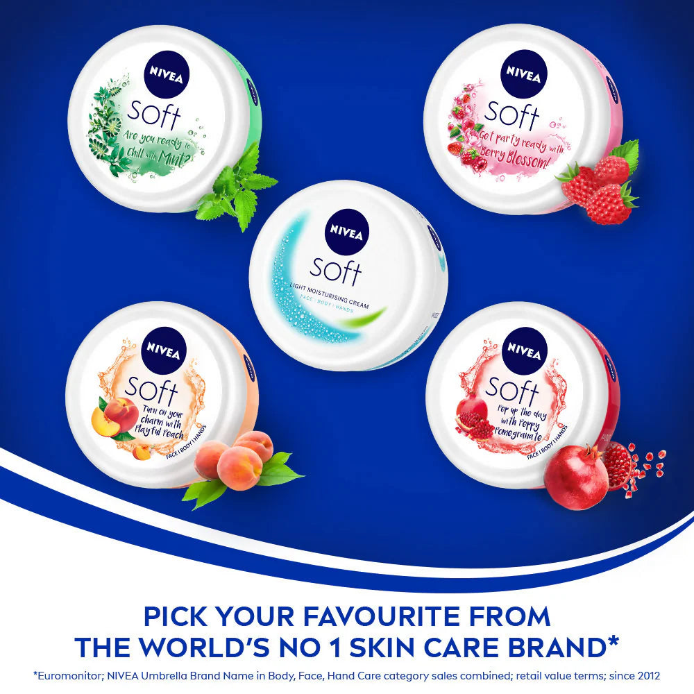 Nivea Soft Light Moisturizer Cream Peppy Pomegranate For Hands And Body - 50 ml