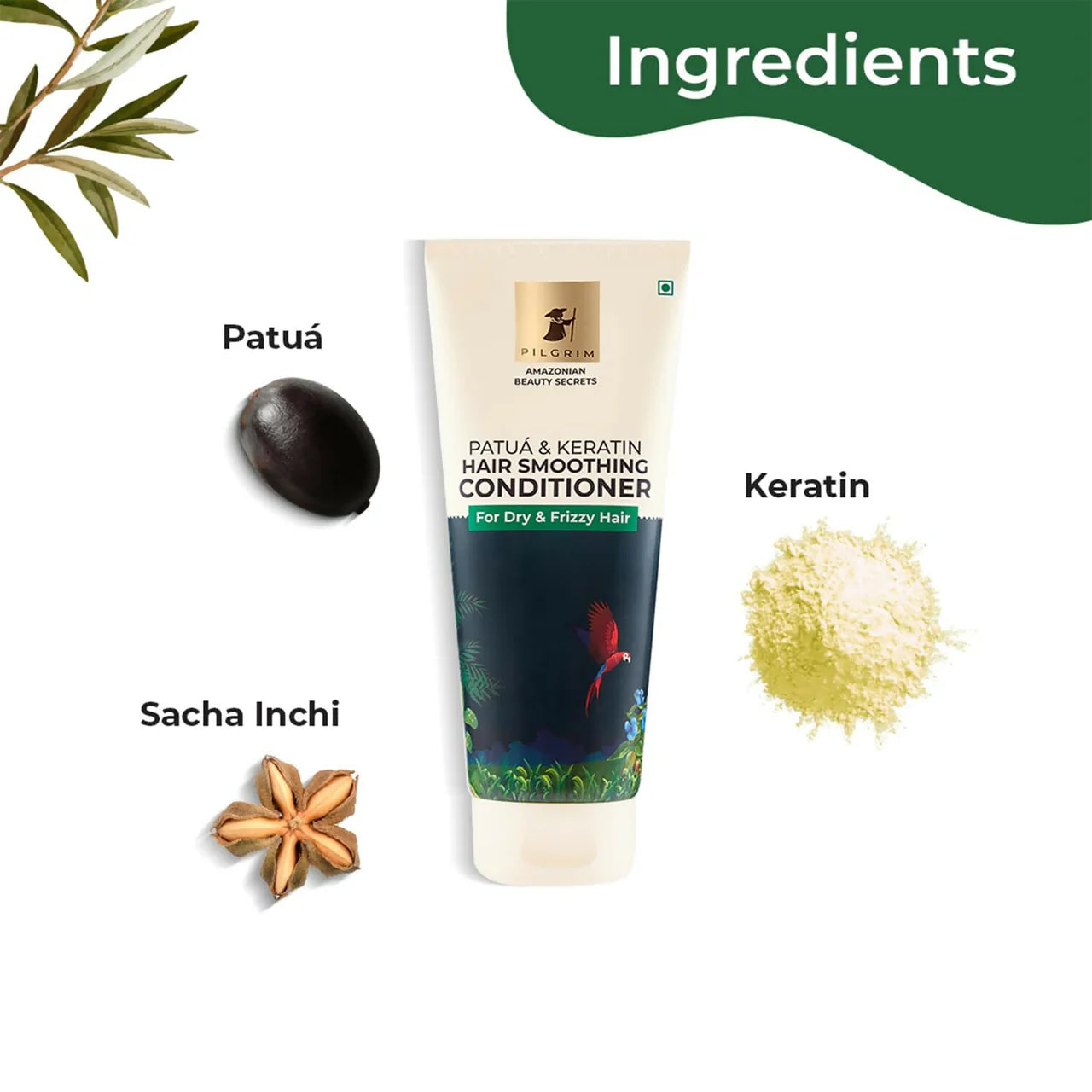 Pilgrim Amazonian Patua & Keratin Hair Smoothing Conditioner For Dry & Frizzy Hair With Sacha Inchi