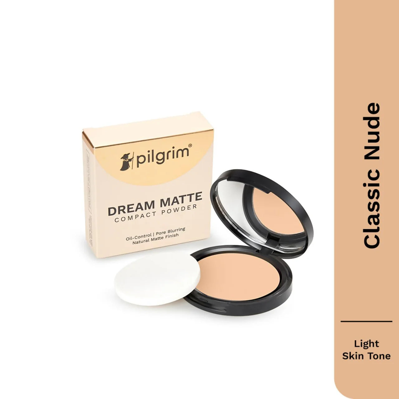 Pilgrim Classic Nude Matte Finish Compact Powder Absorbs Oil, Conceals & Gives Radiant Skin