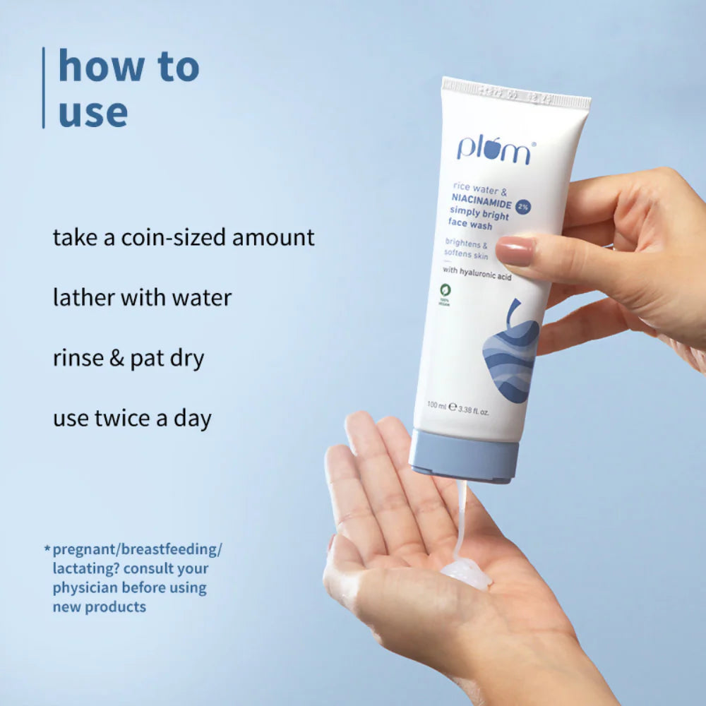 Plum 2% Niacinamide Face Wash With Rice Water - 100 ml