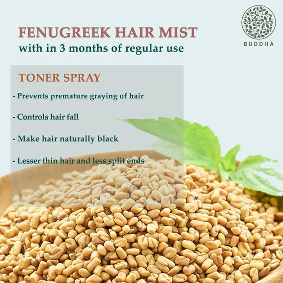 Buddha Natural Fenugreek Hair Vitalizer Spray Mist- Hair Thinning & Greying Hair Mist - 150 ml