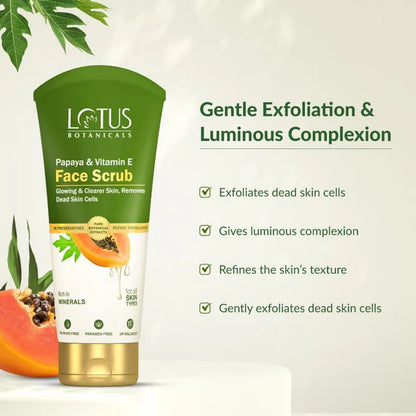 Lotus Botanicals Papaya & Vitamin E Face Scrub - 100 gm