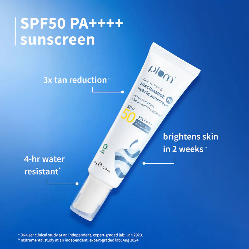 Plum CSM Combo - Saffron Face Wash Saffron Moisturizer & Niacinamide & Rice Water SPF Sunscreen - combo
