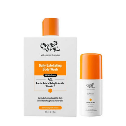 Chemist At Play Lactic Acid Exfoliating Body Wash & AHA Underarm Roll-On Combo - combo