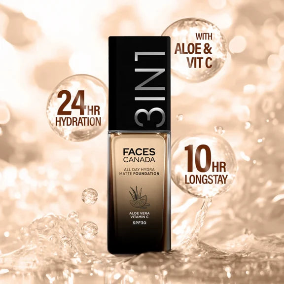 Faces Canada All Day Hydra Matte 3 in 1 Foundation - Warm Natural 021 - 30 ml