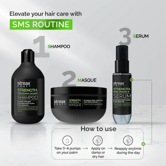 Streax Craft Strength Hair Serum For Chemically Treated Hair Strength With Vitamin-E - 100 ml