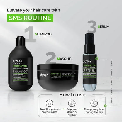 Streax Craft Strength Hair Serum For Chemically Treated Hair Strength With Vitamin-E - 100 ml
