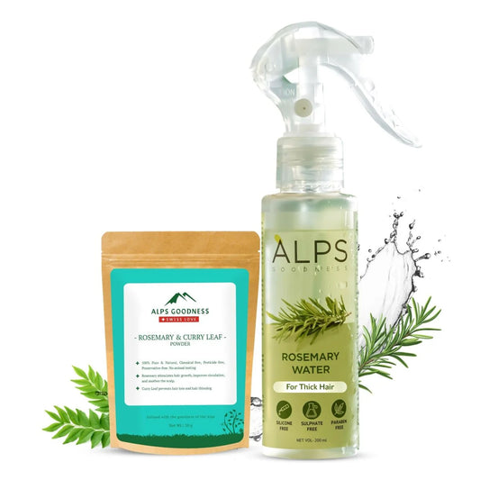 Alps Goodness Rosemary Hair Renewal Duo with Rosemary Water Spray and Rosemary & Curry Leaf Powder - Hair Growth Expert -combo