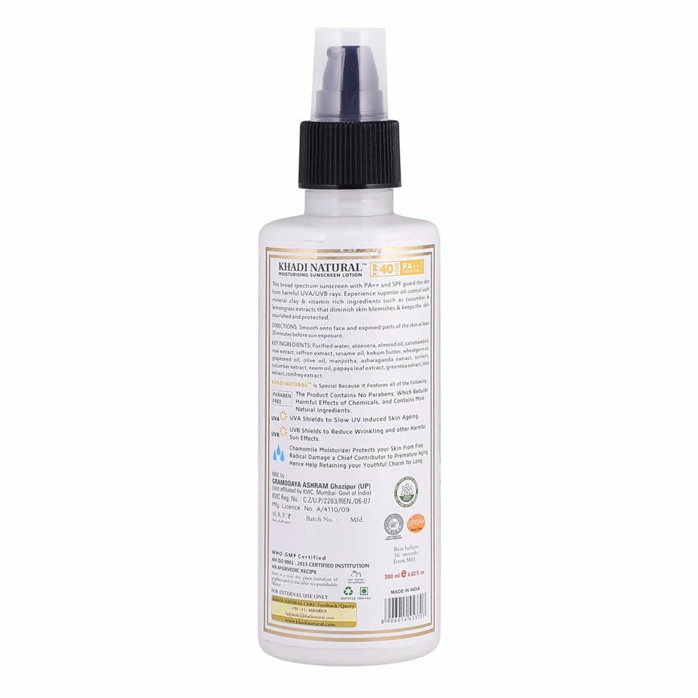 Khadi Natural Moisturising Sunscreen Lotion SPF 40 - 100 ml