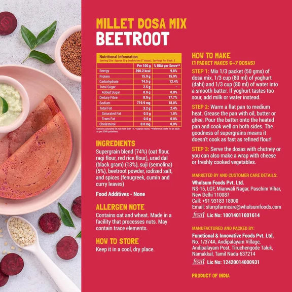 Slurrp Farm Spinach And Beetroot Millet Dosa Mix Combo - combo