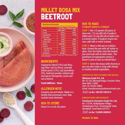 Slurrp Farm Spinach And Beetroot Millet Dosa Mix Combo - combo