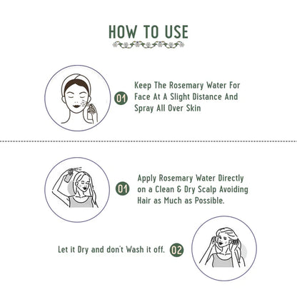 Avimee Herbal Rosemary Water For Hair And Skin For Hair Growth, Hair Fall Control and Scalp Health - 200 ml