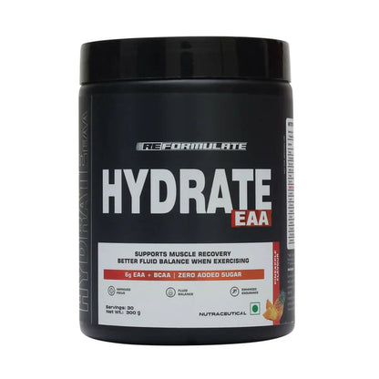 Reformulate Hydrate EAA I Supports Muscle Recovery | Zero Added Sugar | Improved Focus I Fluid Balance - Pine Apple - 300 gm