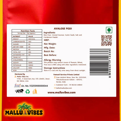 Mallu Vibes Avalose Podi - 150 gm