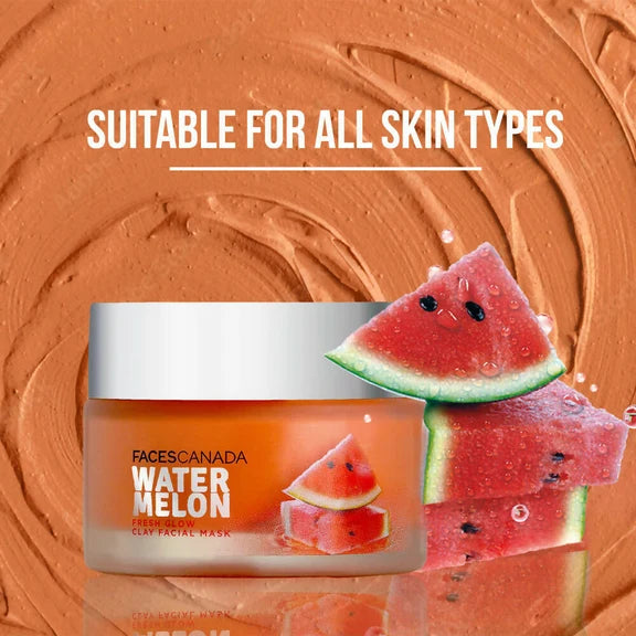 Faces Canada Watermelon Fresh Glow Clay Facial Mask - 50 gm