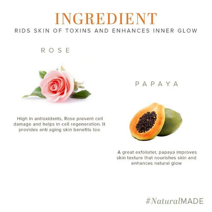 Khadi Natural Rose & Papaya Face Scrub Reduce Acne & Pimple - 50 gm