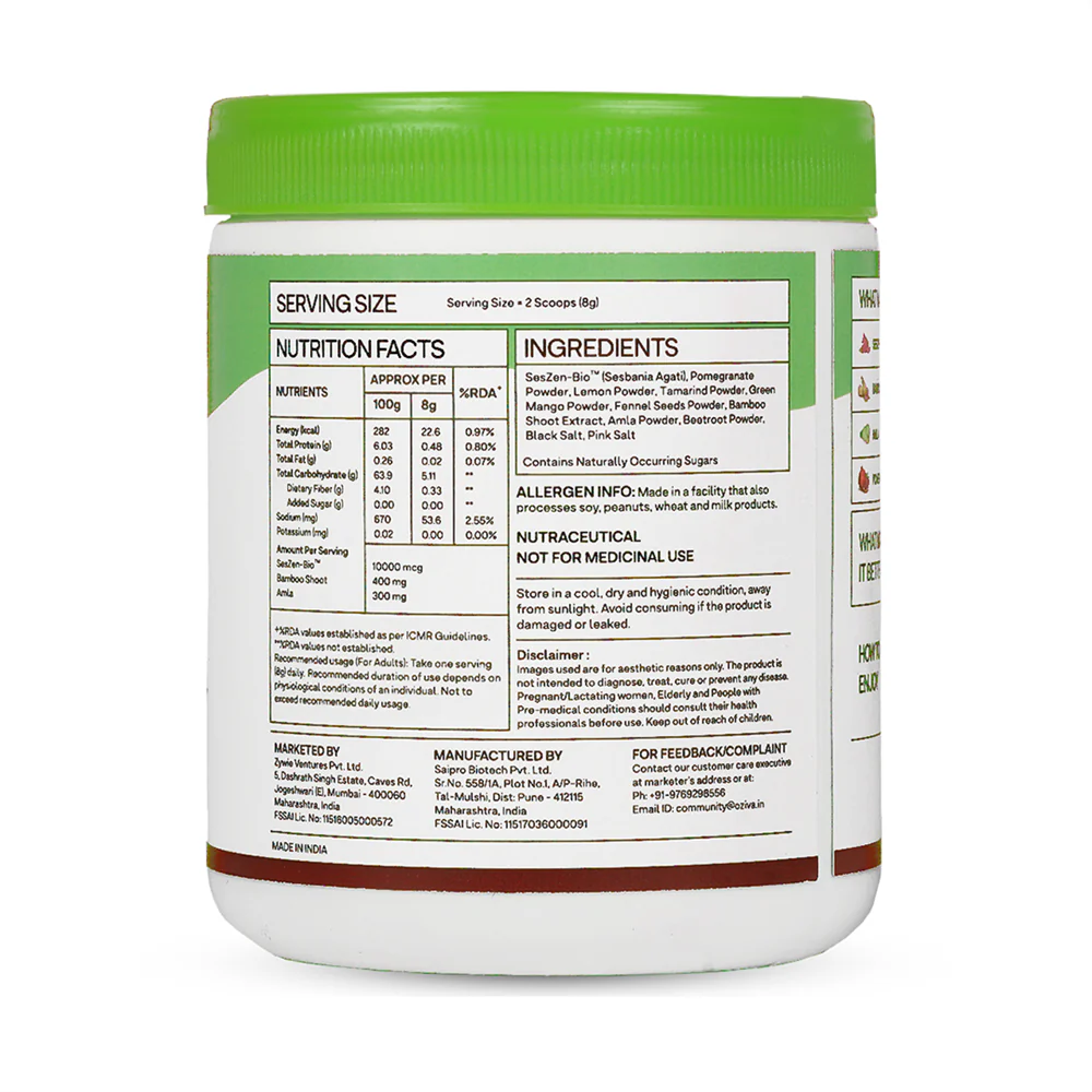 OZiva Plant Based Biotin (10,000+ mcg) -125 gm