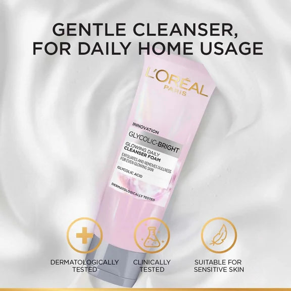 L'Oreal Paris Glycolic Bright Daily Foaming Facial Cleanser - 50 gm