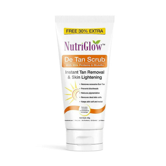 NutriGlow De Tan Scrub With Milk Protein & Mulethi - 65 gm