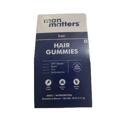 Man Matters Biotin Stage 1 Hair Loss Kit - Hair Gummies & Anti Hair Fall Shampoo With DHT Blocker, Biotin & Caffeine - kit