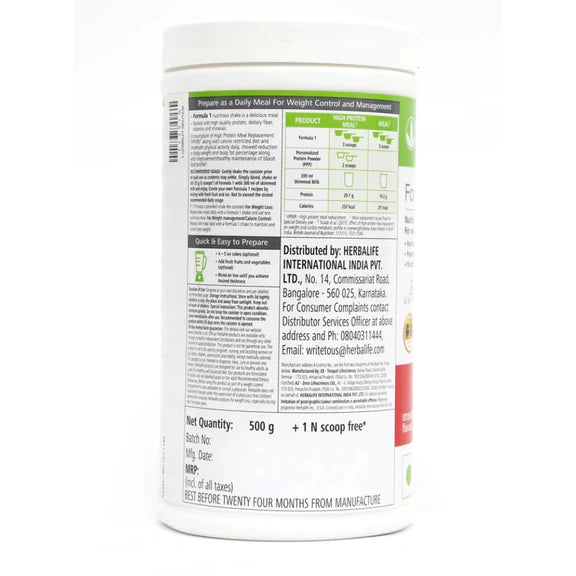 Herbalife Formula 1 Nutritional Shake Mix - Strawberry Flavor - 500 gm