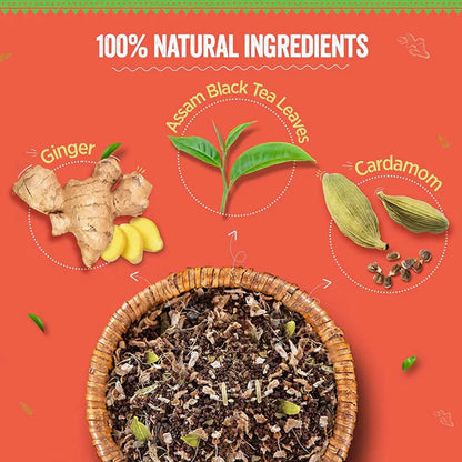 Chaayos Adrak Elaichi Tea Powder (Ginger & Cardamom) - 100 gm