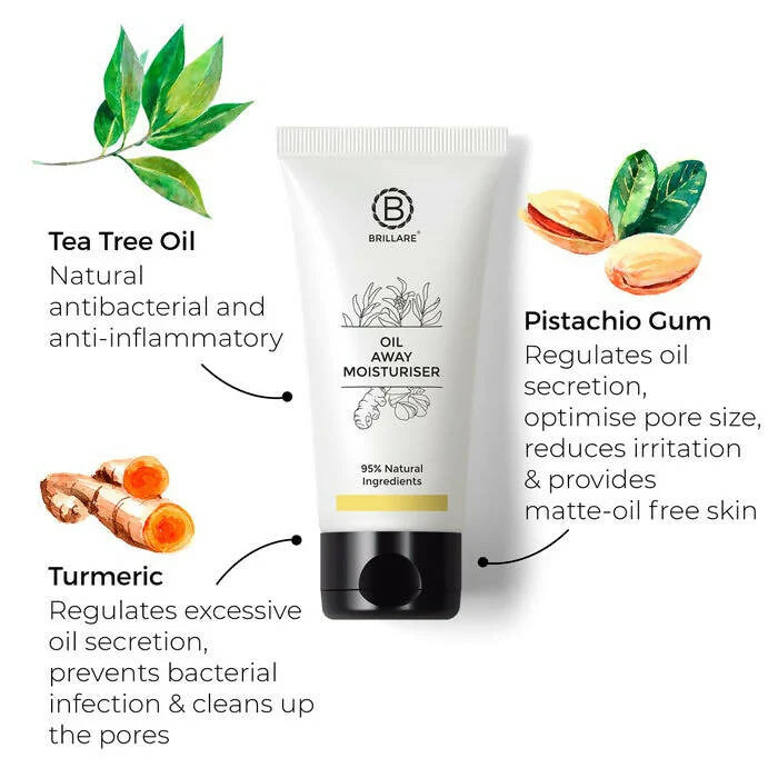 Brillare Oil Away Moisturiser For Oily, Acne Prone Skin - 50 ml