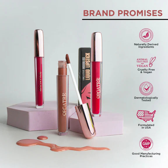 Orgatre Moodbliss Waterproof Glossy Liquid Lipstick - Raspberry Merlot - 4.5 ml