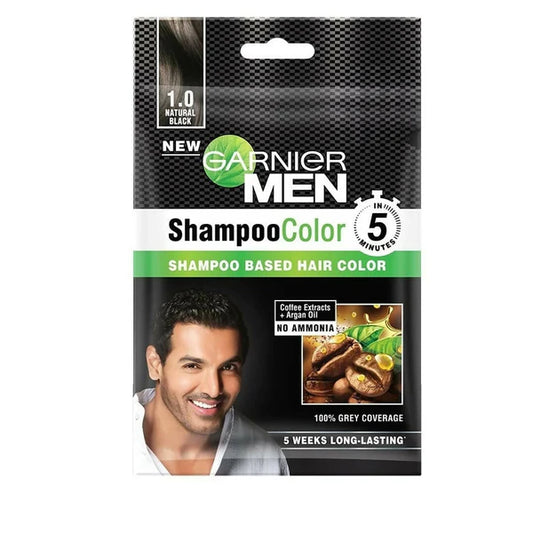 Garnier Men Shade 1 Shampoo Color-Natural Black - 20 ml